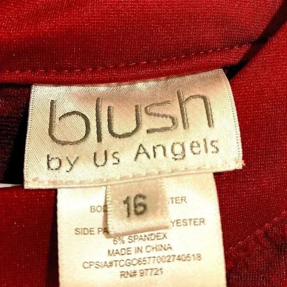 Blush by us Angels Girl’s Mini Dress Maroon Glitter Fabric Sz. 16 (No Belt) - Picture 5 of 10